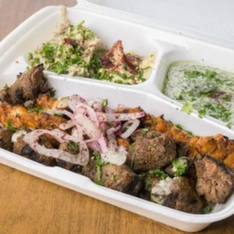 Shawarma and kebab platter at Kings Restaurant Gateway Rd, Winnipeg