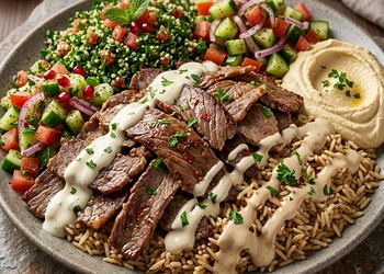 Beef and lamb donair platter at King's Restaurant Saint Adolphe