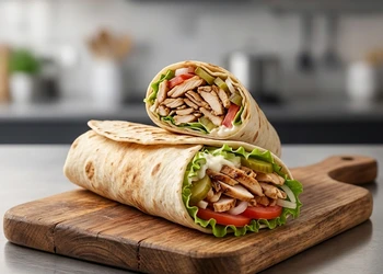Chicken Shawarma at Kings Restaurant - fresh-cut chicken shawarma wrap