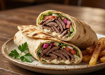 Lamb Shawarma at Kings Restaurant Winnipeg - seasoned lamb shawarma