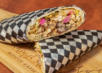 Mix Shawarma (Chicken & Beef) at King's Restaurant - mixed chicken and beef shawarma wrap